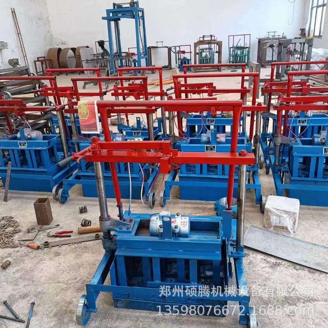 水渠地沟盖板成型机 小型移动免烧砖制砖机 圆孔方孔水泥砖机