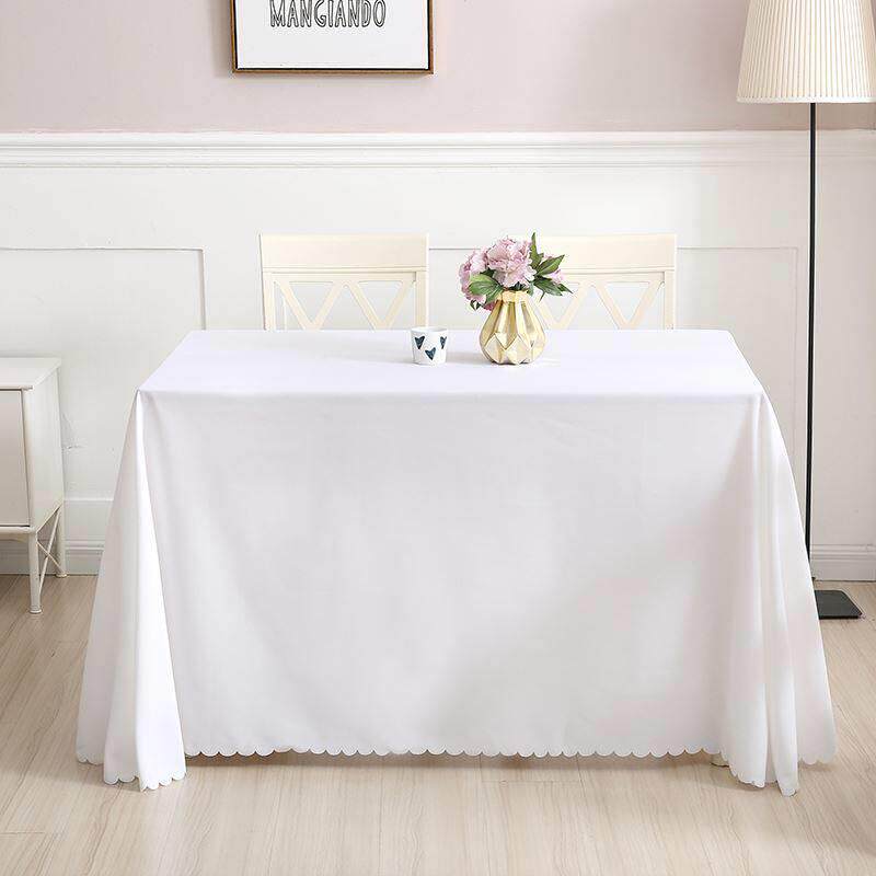 White tablecloth cloth art conference room long table - 实物图