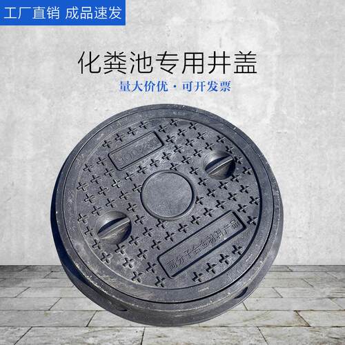 PE井盖圆300mm新型化粪池井盖高分子井盖圆形塑料防臭污水圆盖板