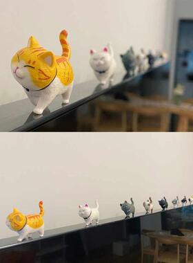 原创猫咪摆件办公室桌面屏幕电脑显示器摆件工位趴趴装饰品车内女