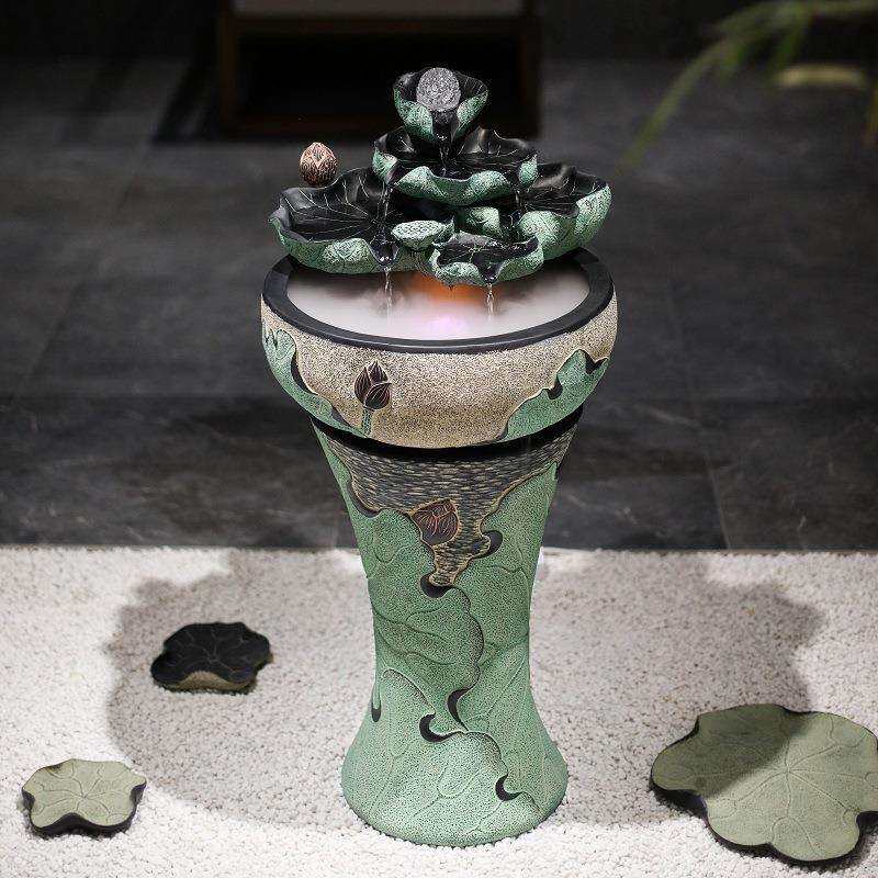 创意假山流水喷泉鱼缸室内家居客厅摆件装饰工艺品办公桌面水景
