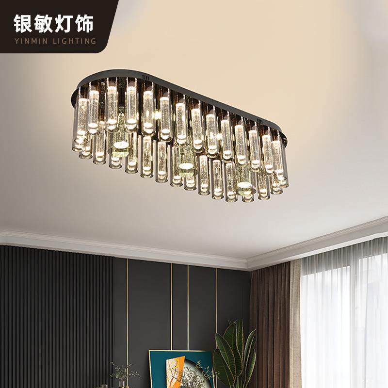 北欧长方形走廊过道灯LED客厅餐厅入户水晶玄关门厅灯圆吸顶灯具