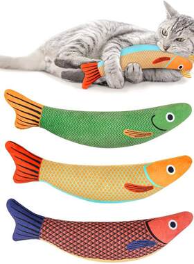 Cat Toy Catnip 3D Simulation Fish Goldfish Kitten Toys Pillo