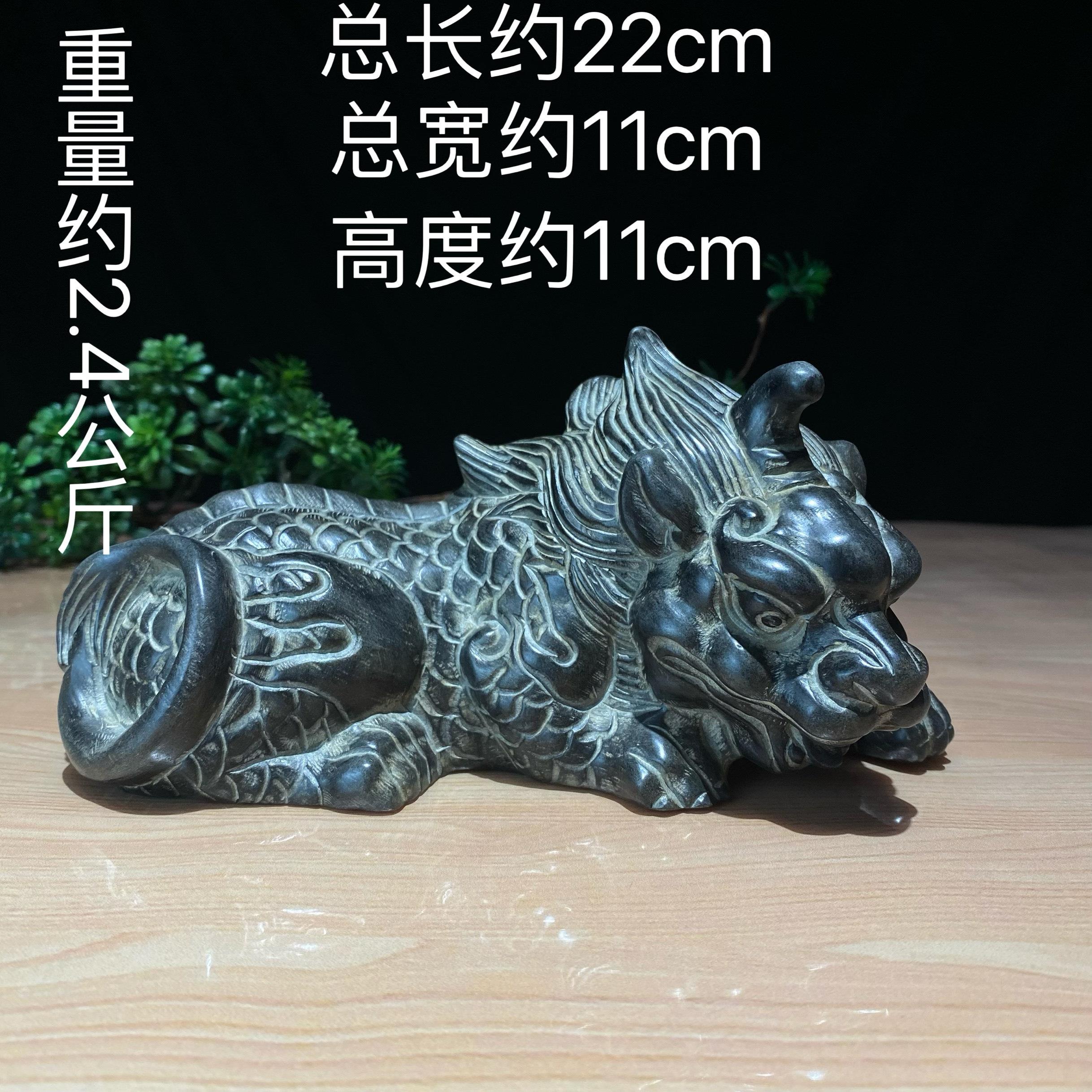 天然青石雕刻鱼缸造景摆件流水吐水吸水兽蚣蝮开业送礼镇水兽貔貅