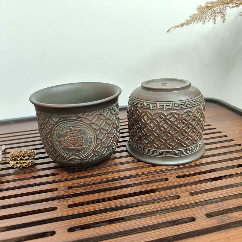广西钦州坭兴陶主人杯招财进宝杯中式功夫茶杯单杯厂家批发,餐饮具,茶杯,淘宝优惠券,粉丝福利购,淘宝优惠卷