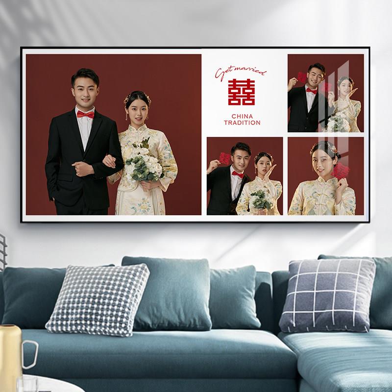 婚纱照相框挂墙九宫格洗照片打印加框卧室床头全家福相片放大做框