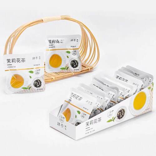 肆芳茉莉花茶3g*20包/盒独立包装三角袋泡茶包烘青绿茶茉莉绿茶包