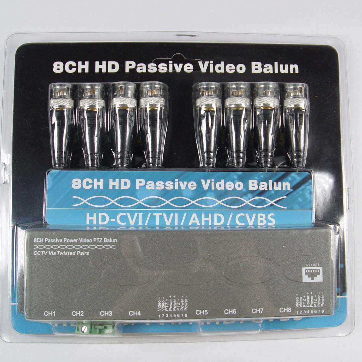 8路无源双绞线传输器带线 8CH UTP BALUN AHD/TVI/CVI/CVBS 视频