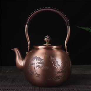 户外水紫泡铜铜烧壶1.3L茶壶餐厅茶壶茶具套装 露营便捷闷壶金属茶