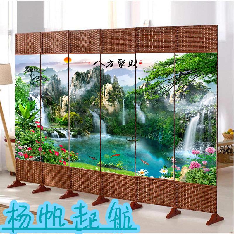 隔断屏风玄关墙水墨画尺寸定制饭店中式新款移动可折叠客厅折屏