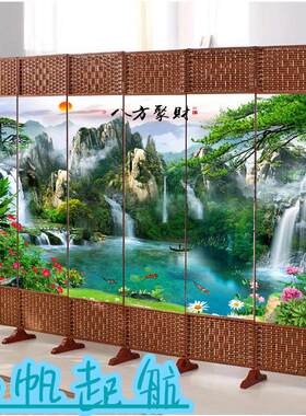 隔断屏风玄关墙水墨画尺寸定制饭店中式新款移动可折叠客厅折屏