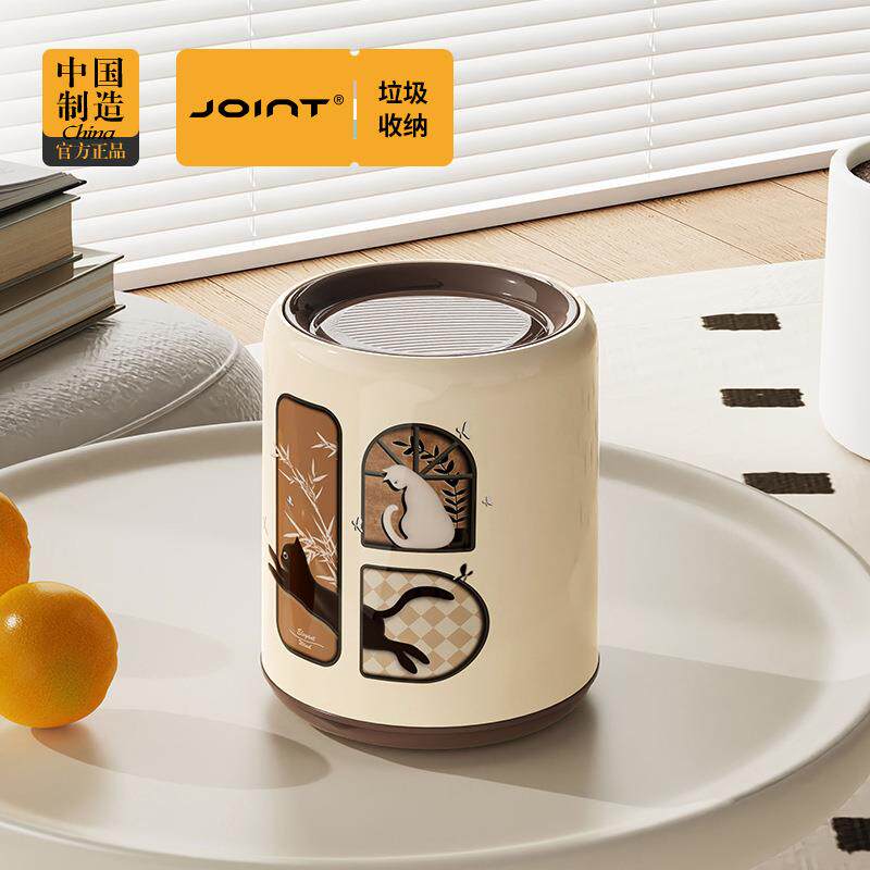 中古风桌面垃圾桶台面大容量复古高颜值创意新款家用可爱大摇盖