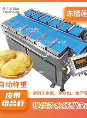 冻榴莲肉自动皮带组合秤12头组合称重机芒果干皮带定量秤