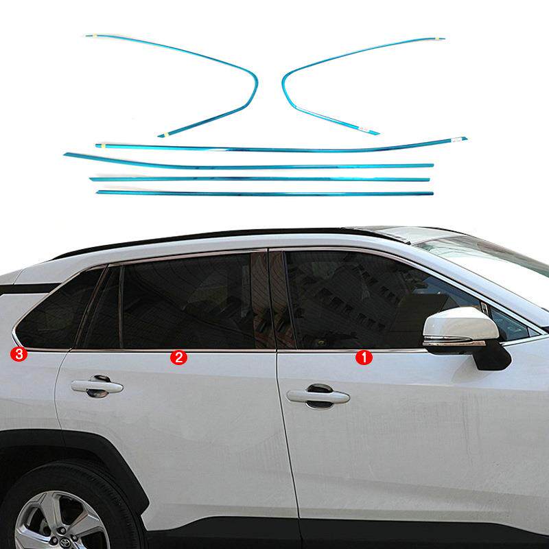 适用于丰田2020-2022款RAV4车窗饰条不锈钢亮条外部装饰配件