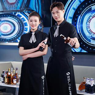 酒吧服务员工作服餐吧短袖夏季男理美发夜场ktv会所少爷包厢衬衫