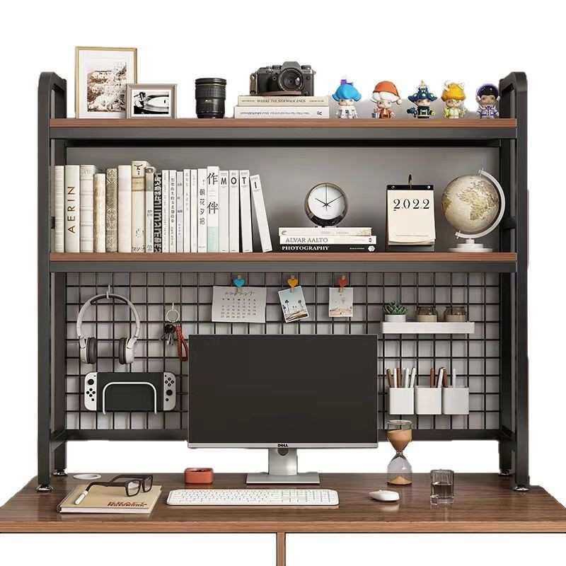 书架带网格书桌收纳置物架桌面多层架子洞洞板学生宿舍电脑桌桌上,收纳整理,收纳洞洞板,淘宝优惠券,粉丝福利购,淘宝优惠卷