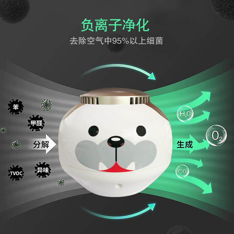潮玩家用车载空气净化器静音负离子迷你可爱母婴适用