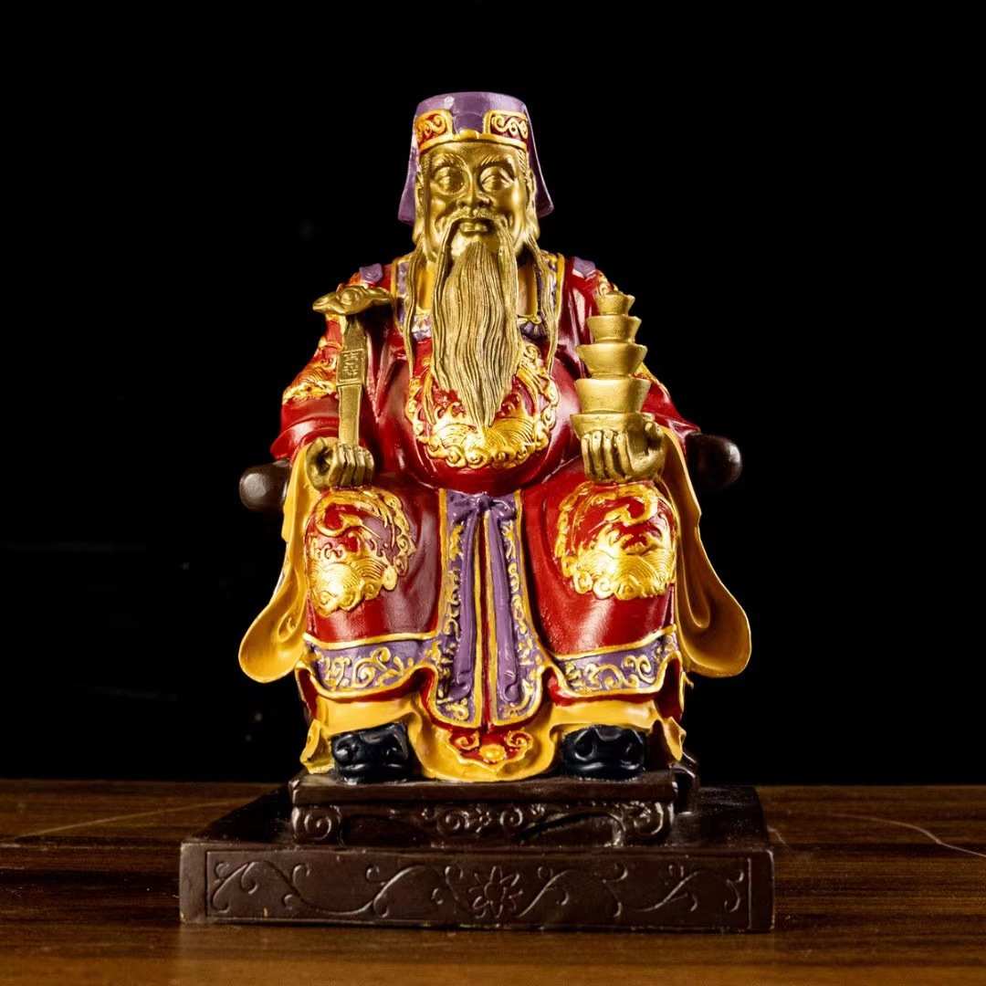 彩铜土地公摆件土地婆神像福德正神土地爷爷供奉家用土地财神佛像