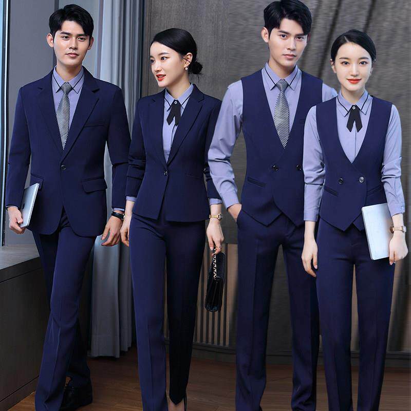 西服马甲男女套装春季酒吧ktv餐厅服务员工装宾馆酒店前台工作服