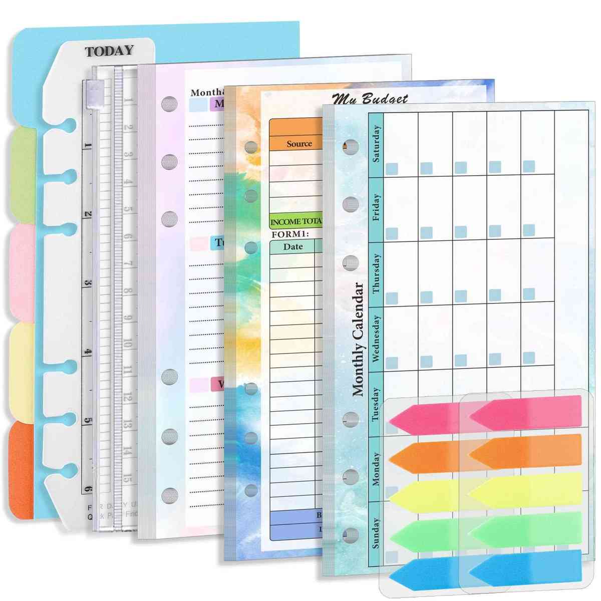 A6 Loose Leaf Notebook Refill Spiral Binder Inner Page Budge