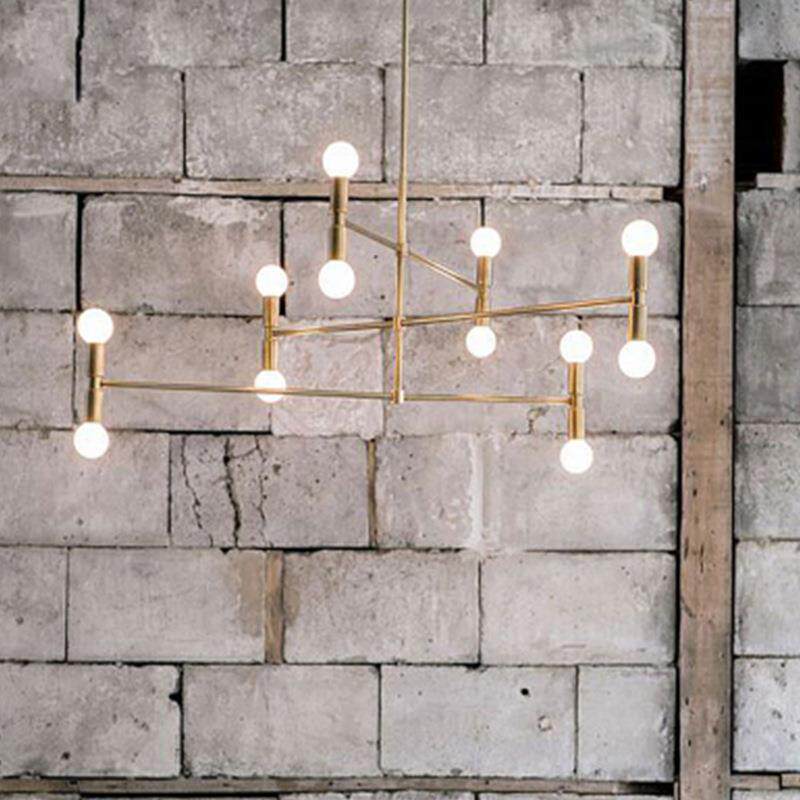 北欧极简艺术吊灯后现代创意个性灯饰咖啡厅LED样板间铁艺线条灯