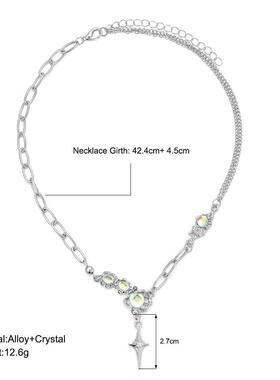 Necklace women 新款ins风月光石星芒项炼小众冷淡风吊坠锁骨炼