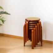 可叠放木凳见描述子藤编圆凳家用厅桌凳加厚客实板凳矮凳舒适久坐