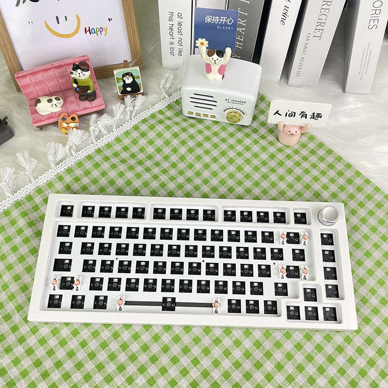 75三模机械键盘下灯位RGB热插拔套件客制化无线机械键盘单模有线