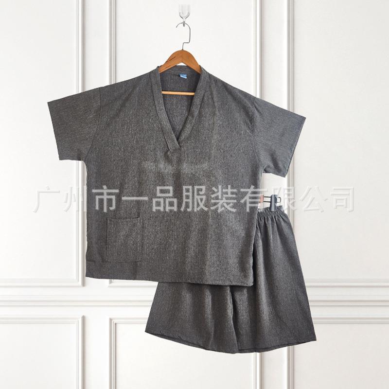 全新弹力暗纹汗蒸服男桑拿足疗按摩洗浴女士居家休闲浴衣睡袍套装