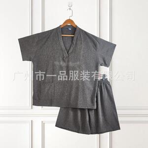 全新弹力暗纹汗蒸服男桑拿足疗按摩洗浴女士居家休闲浴衣睡袍套装
