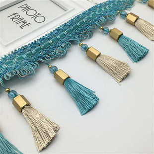 窗帘底边流苏装饰珠帘新款坠花边高档欧式加长头窗帘吊吊辅料吊穗