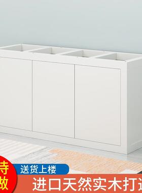 定做鱼缸底柜实木底座承重架子家用客厅隔断鱼缸柜仿ADA水族箱