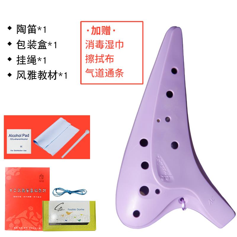 高档风雅陶笛1乐器12胶孔 塑陶笛 小学生专用2AC调陶笛孔初学者