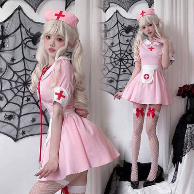 Pink Sexy Nurse Costume, Women Halloween