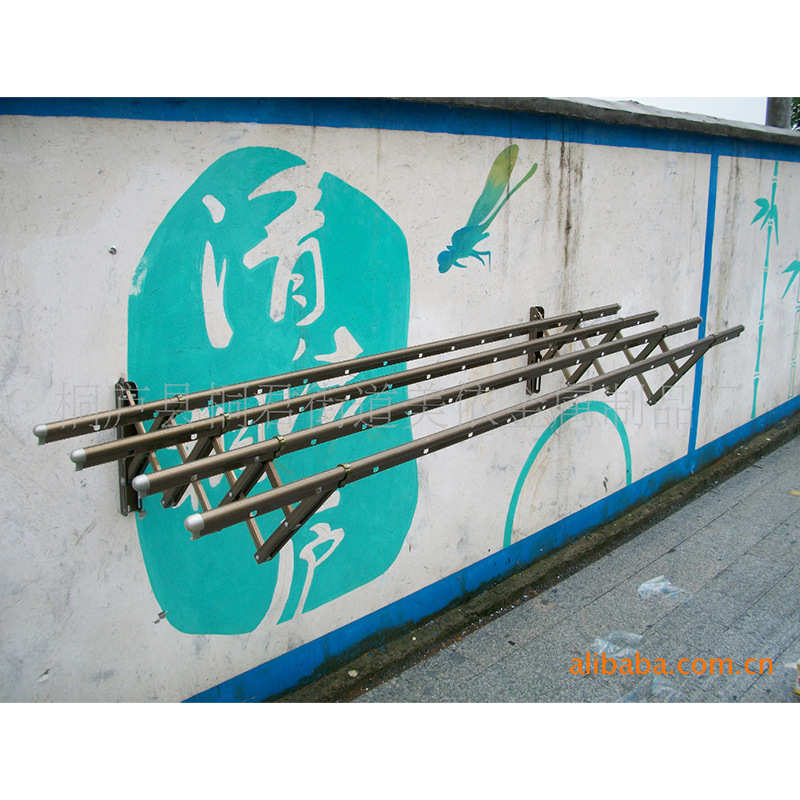 折叠依晒衣美晾衣架晾衣杆家用外架可拆卸伸缩推拉窗外阳台户外