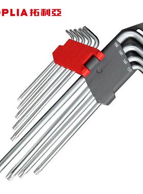 拓利PTG亚特梅花0带孔长内六角扳9件套WR手01730