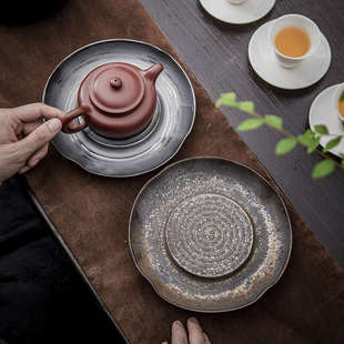 71TX粗陶壶承盘干泡台复古紫砂壶盖碗陶瓷蓄水壶托干泡养壶垫茶承