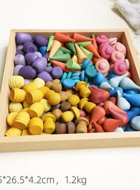 Creative Loose Parts Toys Baby Wooden Constructor Set Montes