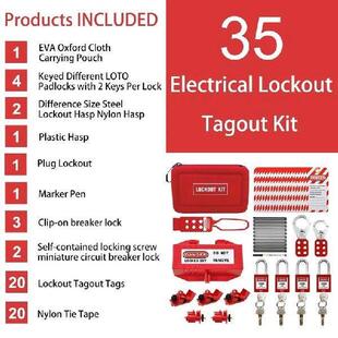 Lockout Portable Lotokit For Electrical Kit Tagout 35Pc