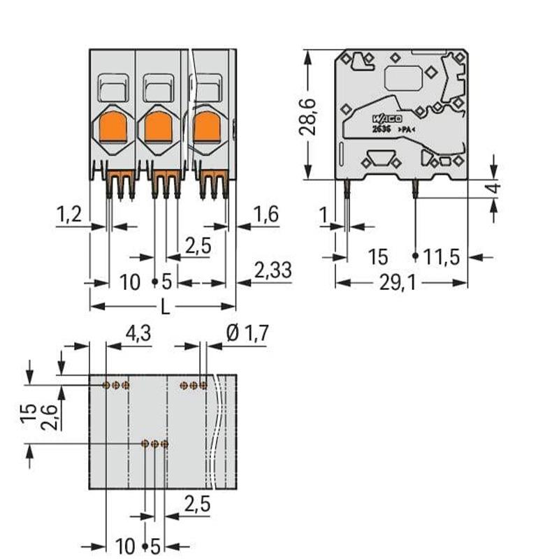 万可接线端子PCB 接线端子，型号 wago2万可接线端子PCB 接线端