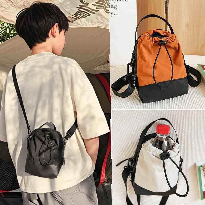 男童斜挎包潮酷中大童运动背包户外休闲便携水杯包轻便儿童徒步包