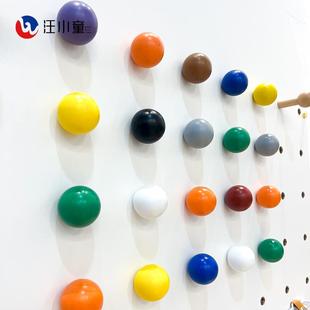 木质洞洞板大头球棒墙上装饰挂钩彩色装饰大头木球