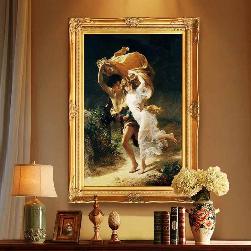 欧式人物油画亚当与夏娃名画人体艺术裸美女玄关油画过道卧室挂画