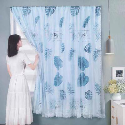 No Need to Punch Velcro Curtain Shading Yarn Window Curtains