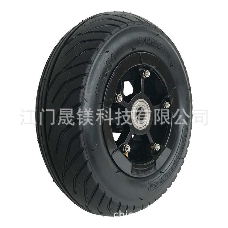厂家直供175x50塑料充气轮子 电动滑板车轮子 7寸塑胶轮