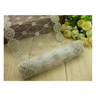 双边对称宽金丝线diy头饰配料花边 蝴蝶结刺绣蕾丝条纶网纱辅料