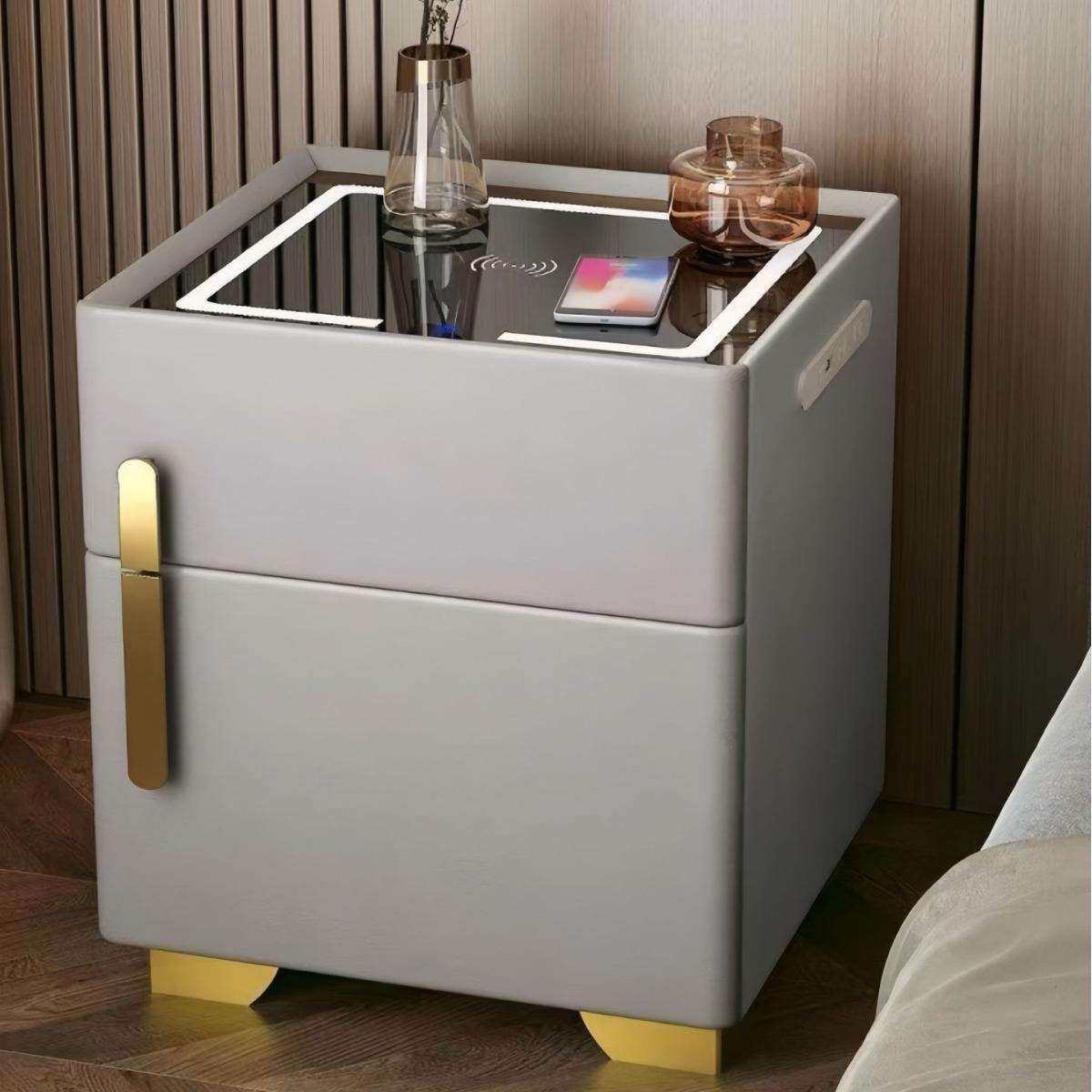 家用新款卧智柜能床头一体简无线充电约O256多功能室安全收纳保险