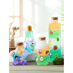 塑料许愿瓶水婴儿泡沫大珠子DIY彩虹瓶海洋瓶漂流瓶学生手工活动