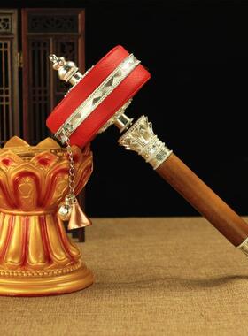 纯铜红皮手红TPT摇大号色器银经法皮红色手精致做工桌面摆件家用