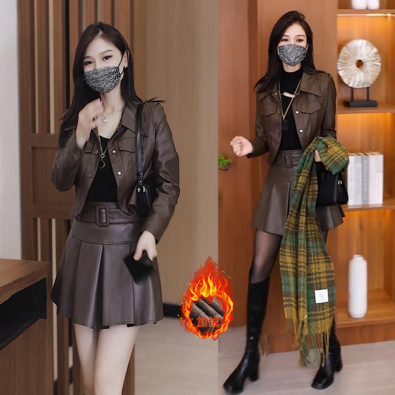 极速时尚洋气短款皮衣外套女2026春季新款小个子显瘦皮夹克短裙两